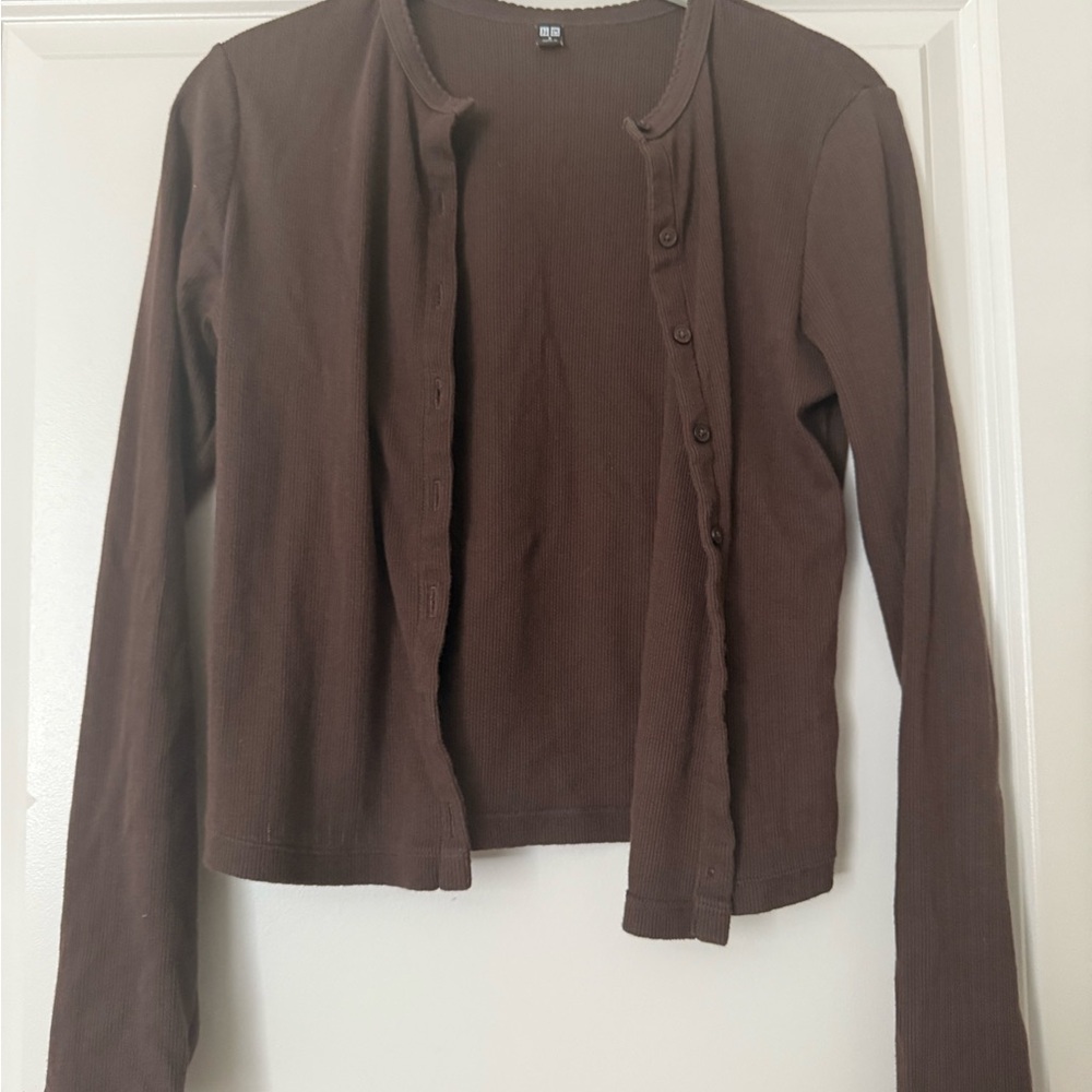 Uniqlo brown cardigan